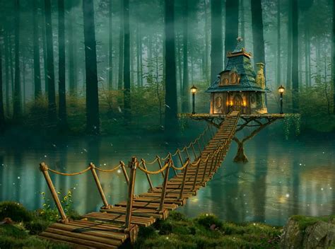Magical forest treehouse